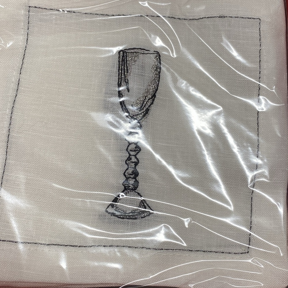 Baccarat x Kim Seybert Bubbles cocktail napkins